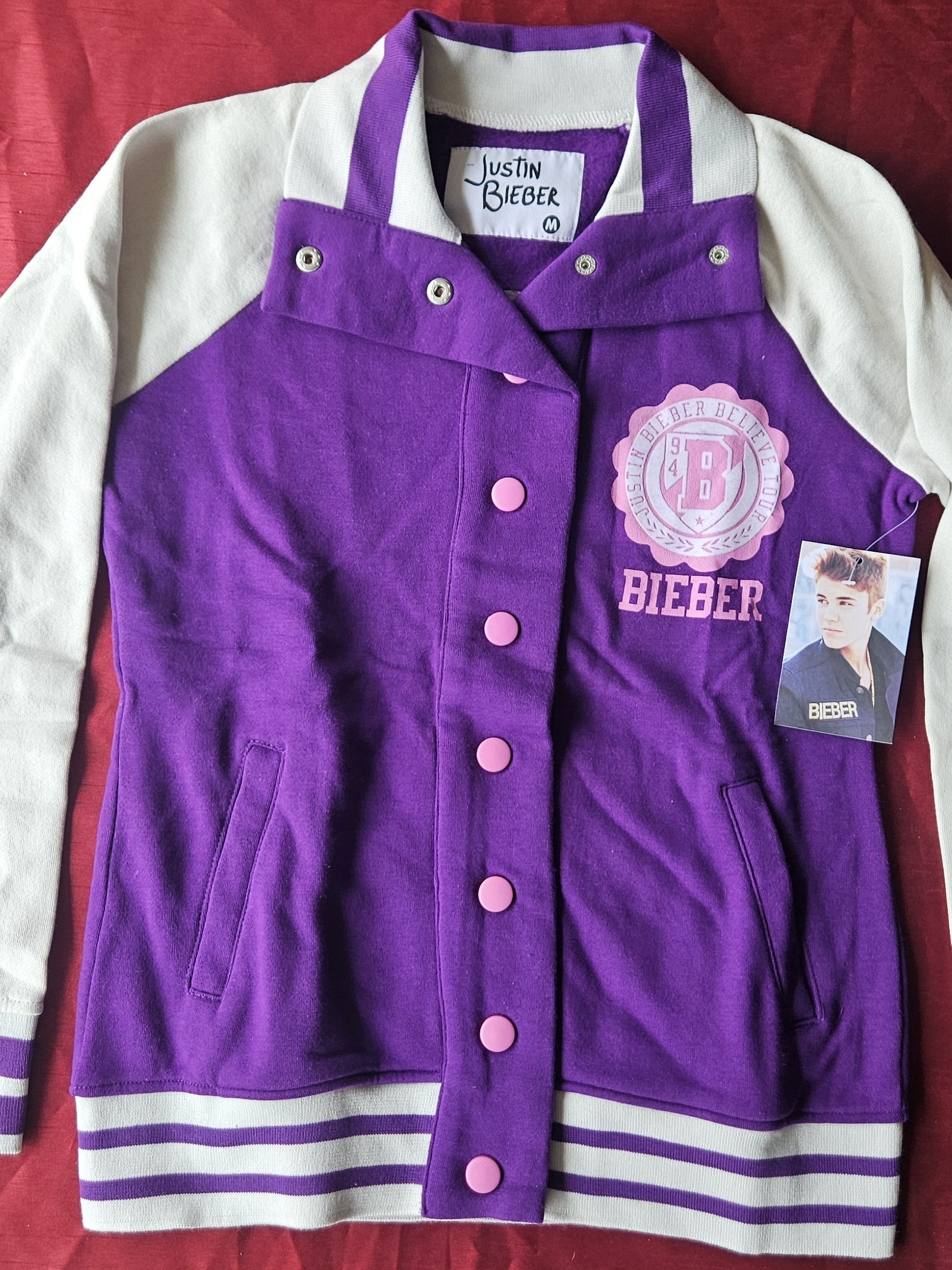 Justin Bieber Vintage Jacket Believe Tour Varsity Letterman Jacket Adultmed Rare